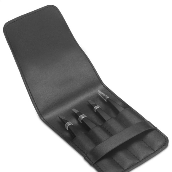 New-4 Stainless Steel Precision Tweezers Set & Case - Picture 2 of 7